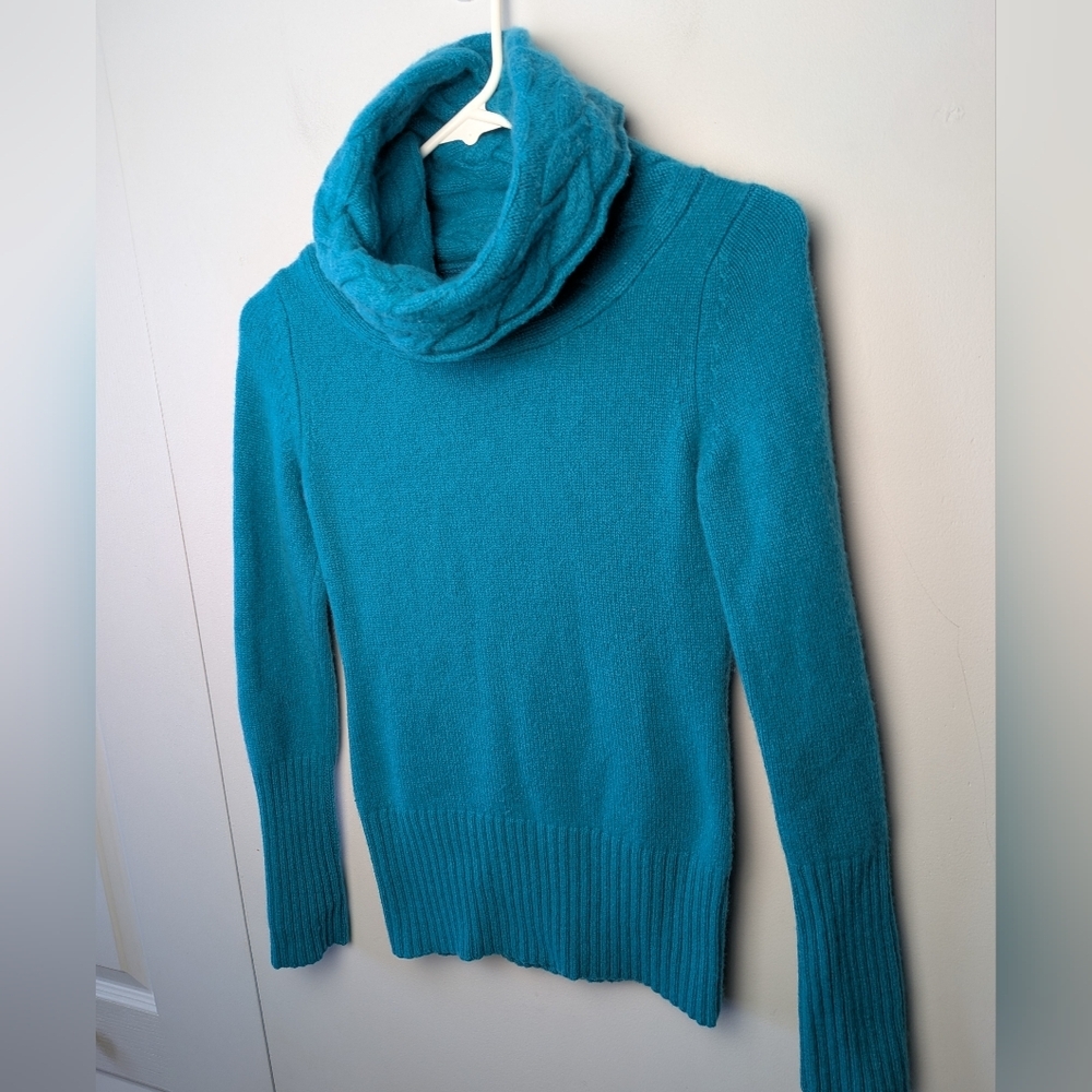 BANANA REPUBLIC 100% Cashmere Women Sweater Turtleneck Top Size XS Blue